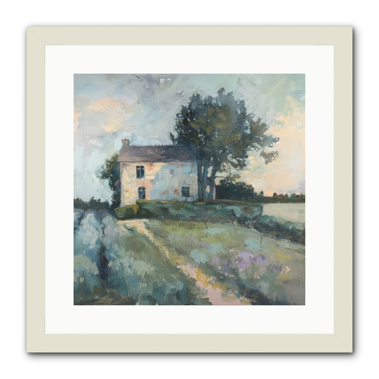 The Linen House -- Framed Print - White 16x16