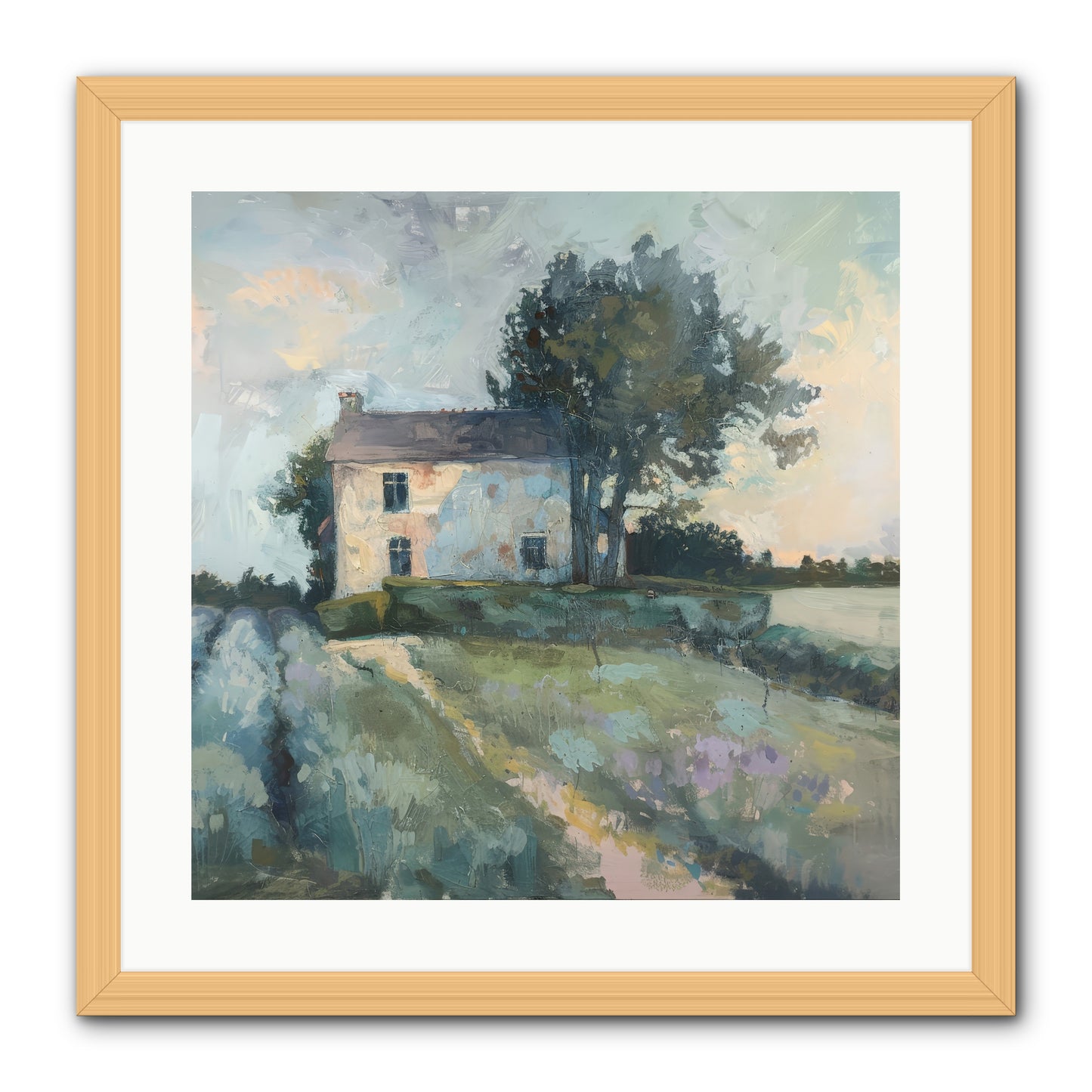 The Linen House -- Framed Print - Natural 20x20