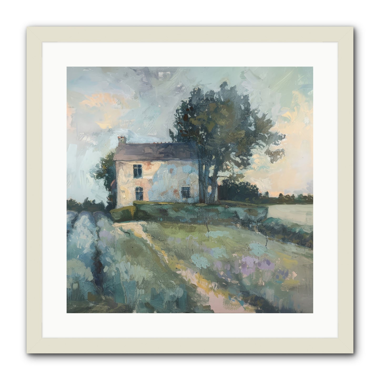 The Linen House -- Framed Print - White 20x20