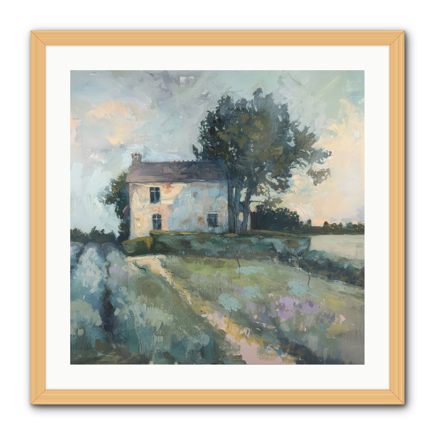 The Linen House -- Framed Print - Natural 24x24