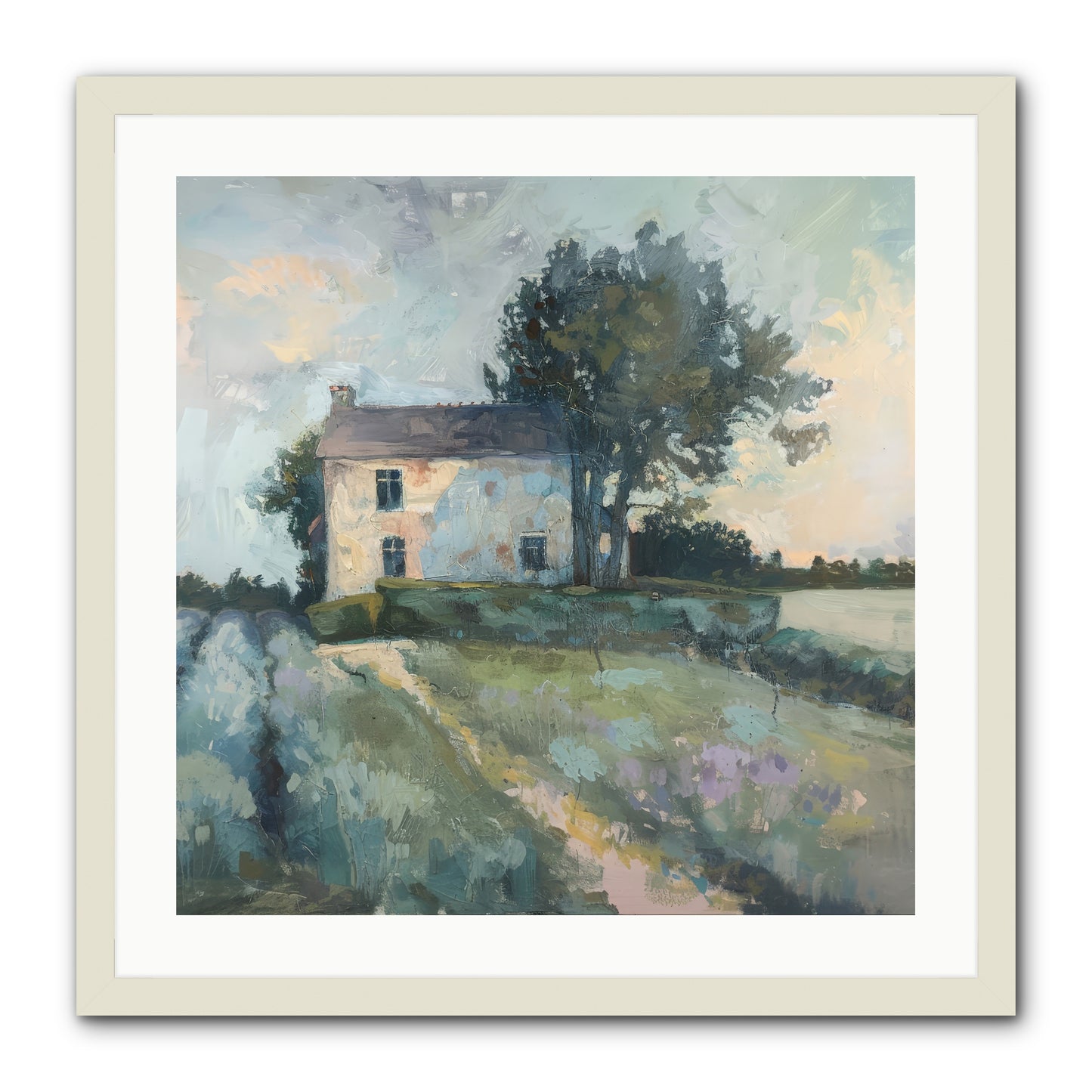 The Linen House -- Framed Print - White 24x24