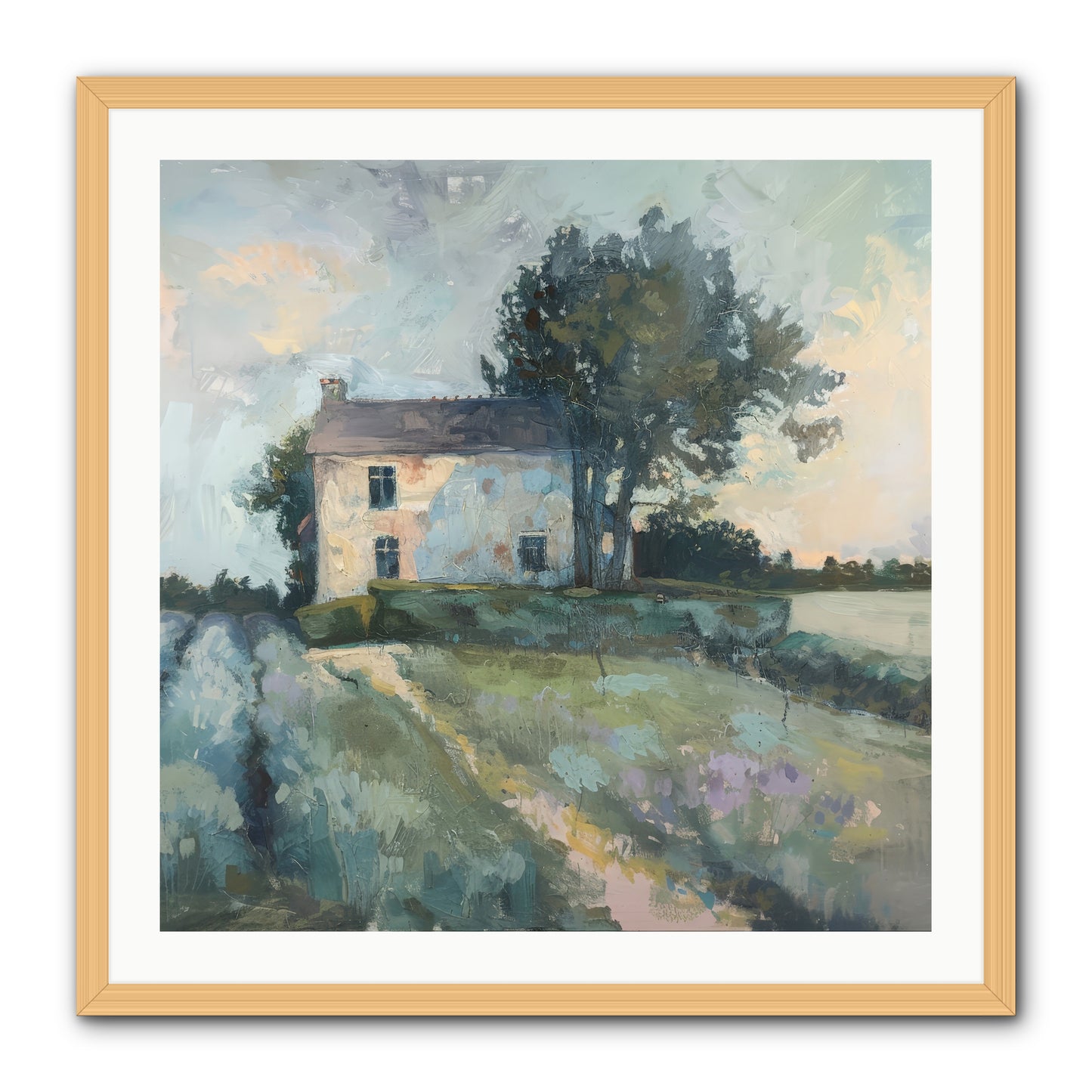 The Linen House -- Framed Print - Natural 30x30
