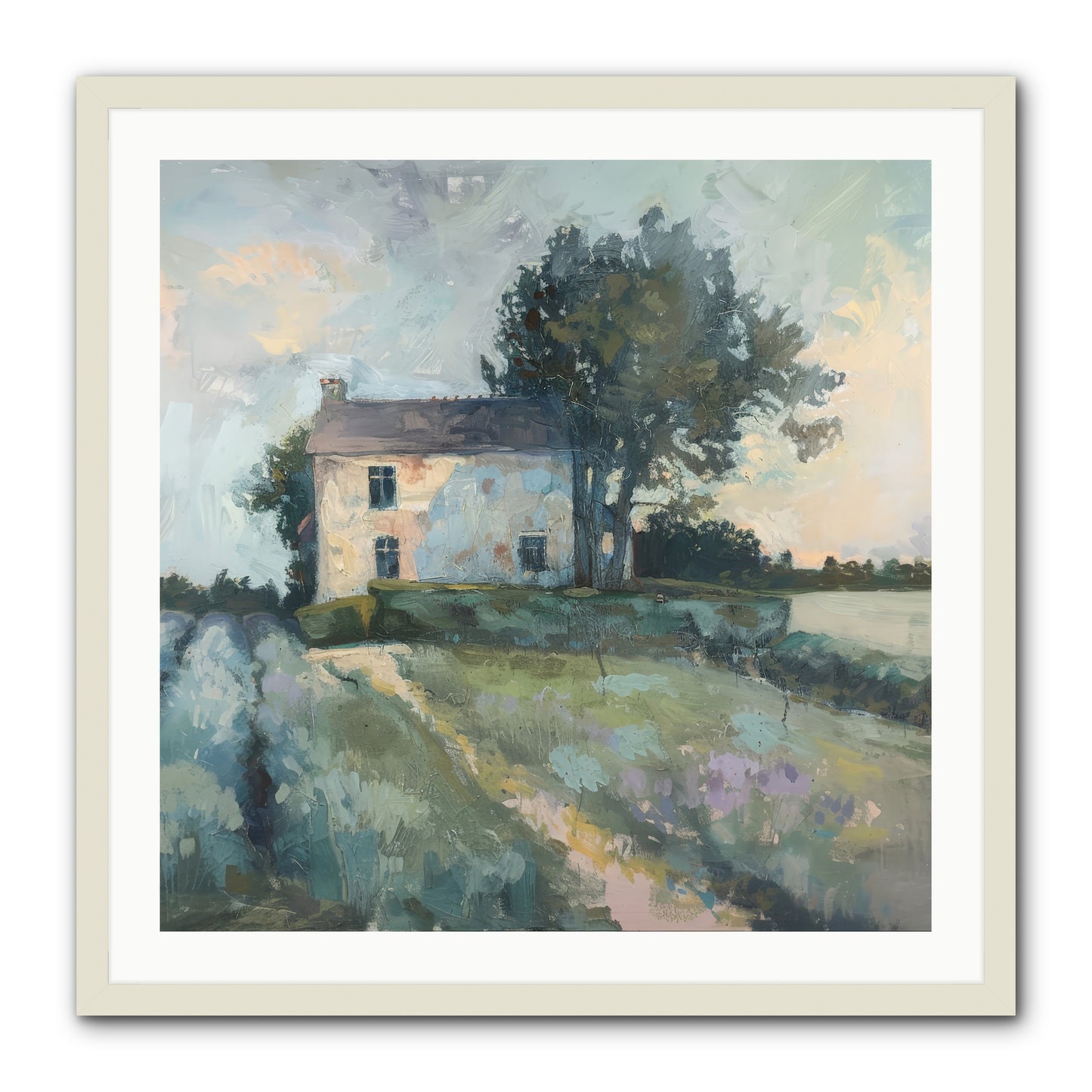 The Linen House -- Framed Print - White 30x30