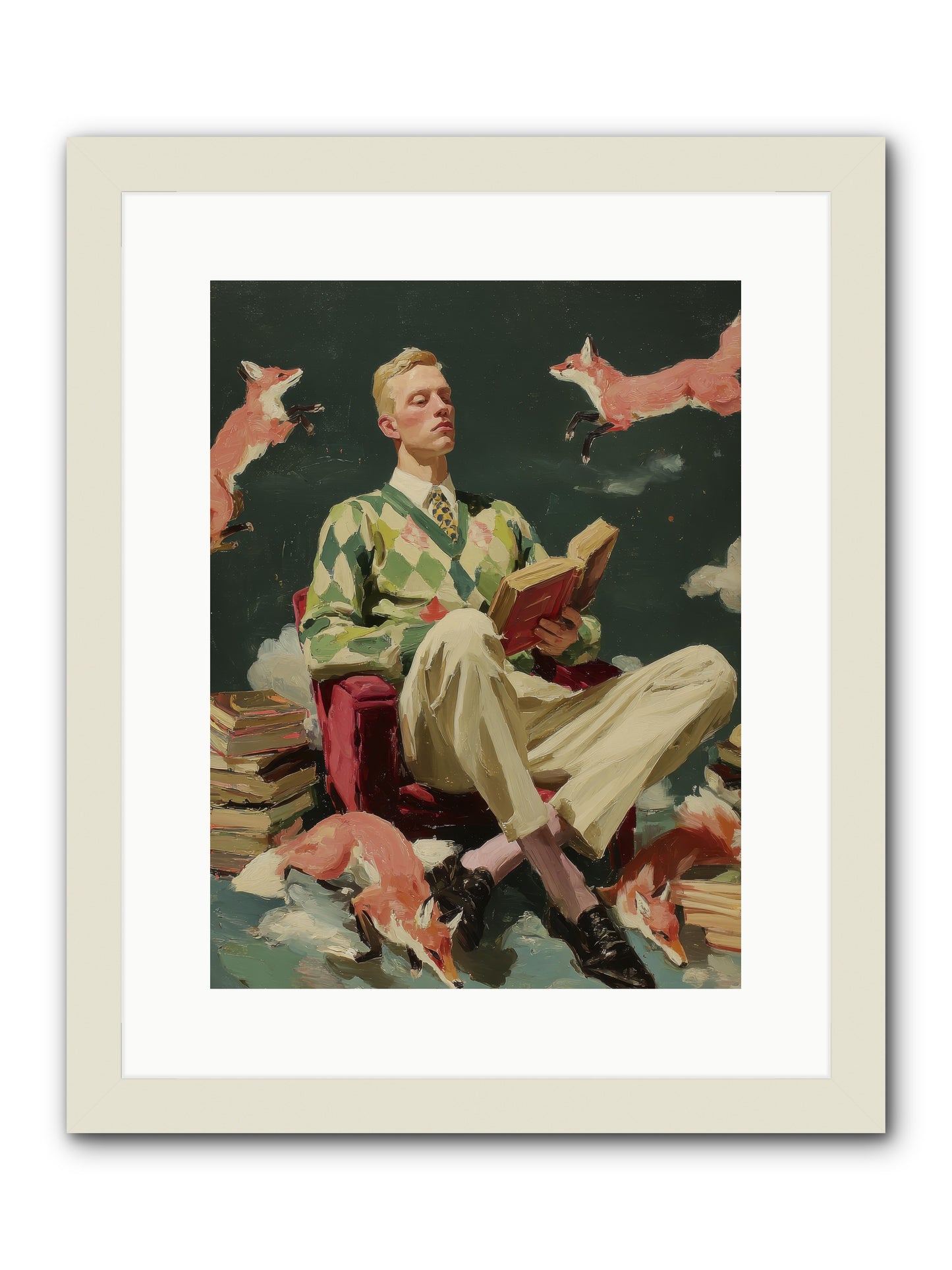 The Linen Salon -- Framed Print - White 12x16