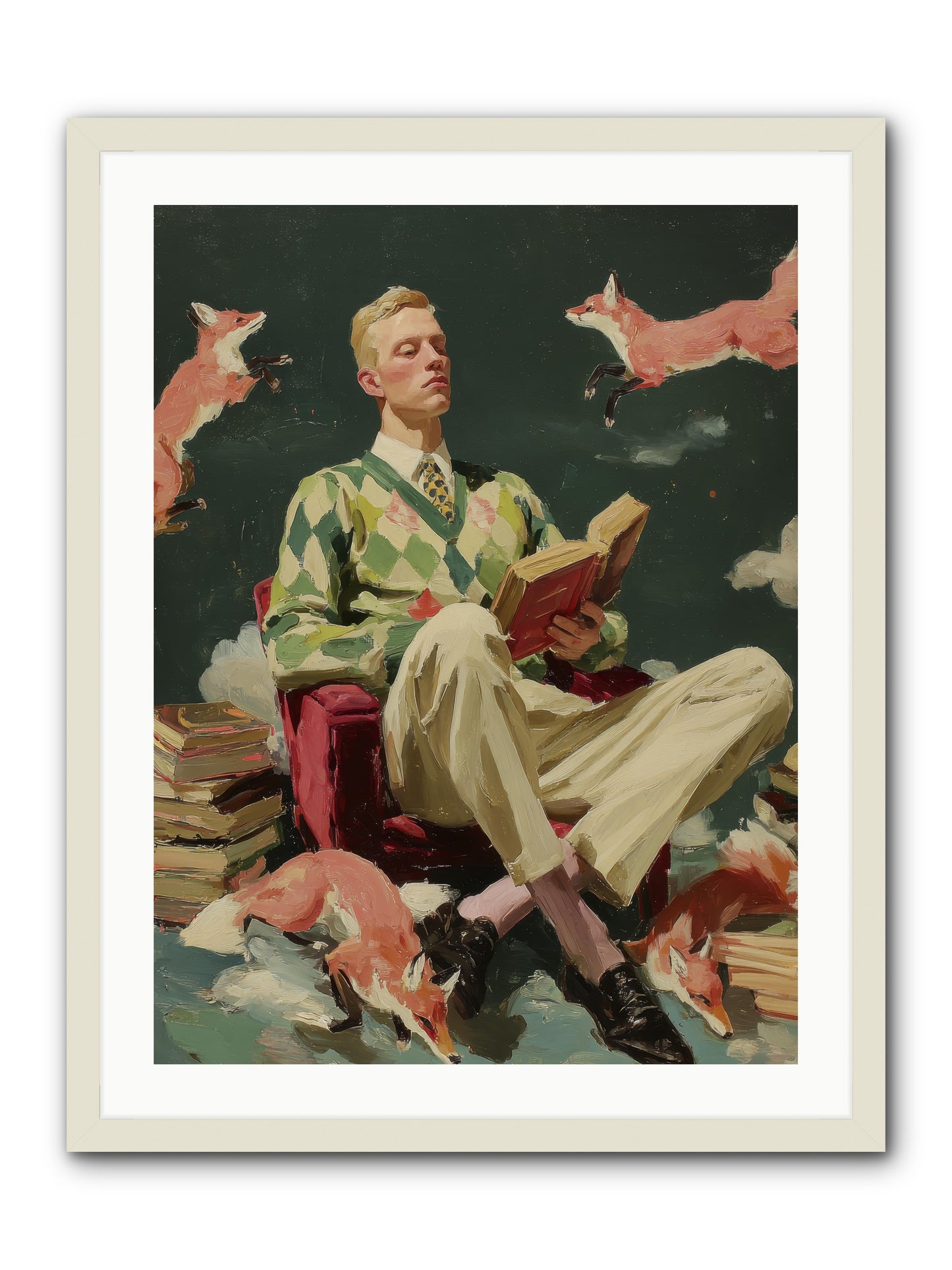 The Linen Salon -- Framed Print - White 24x32