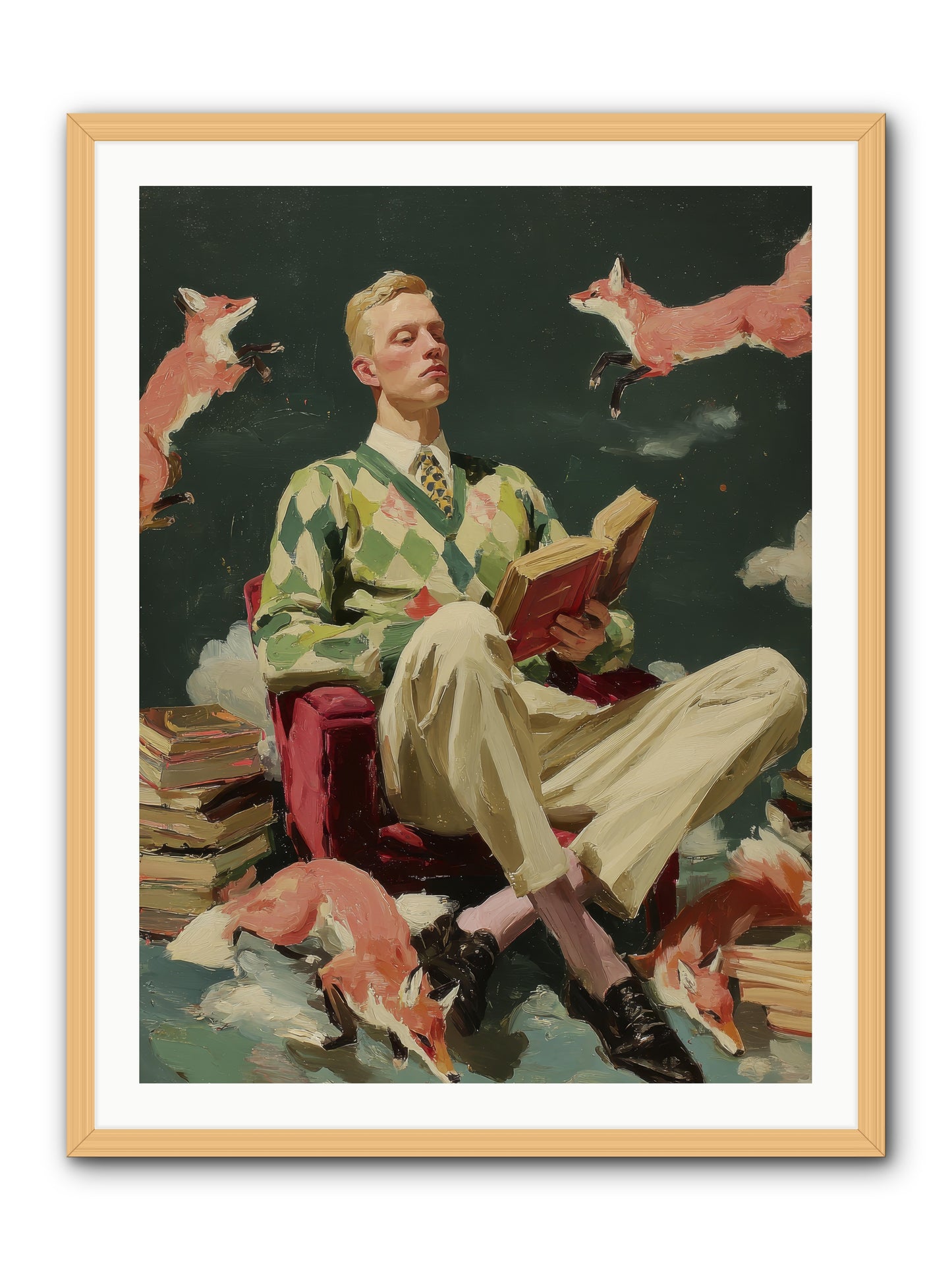 The Linen Salon -- Framed Print - Natural 30x40