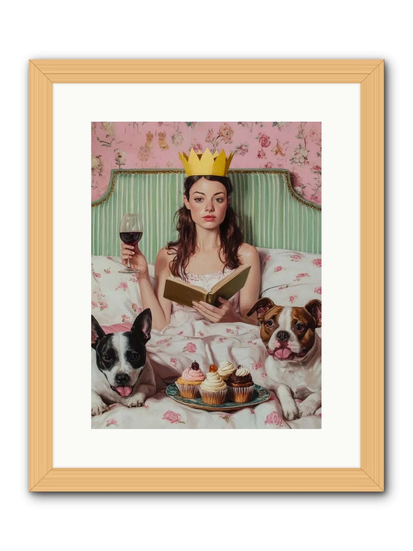 The Literary Feast -- Framed Print - Natural 12x16