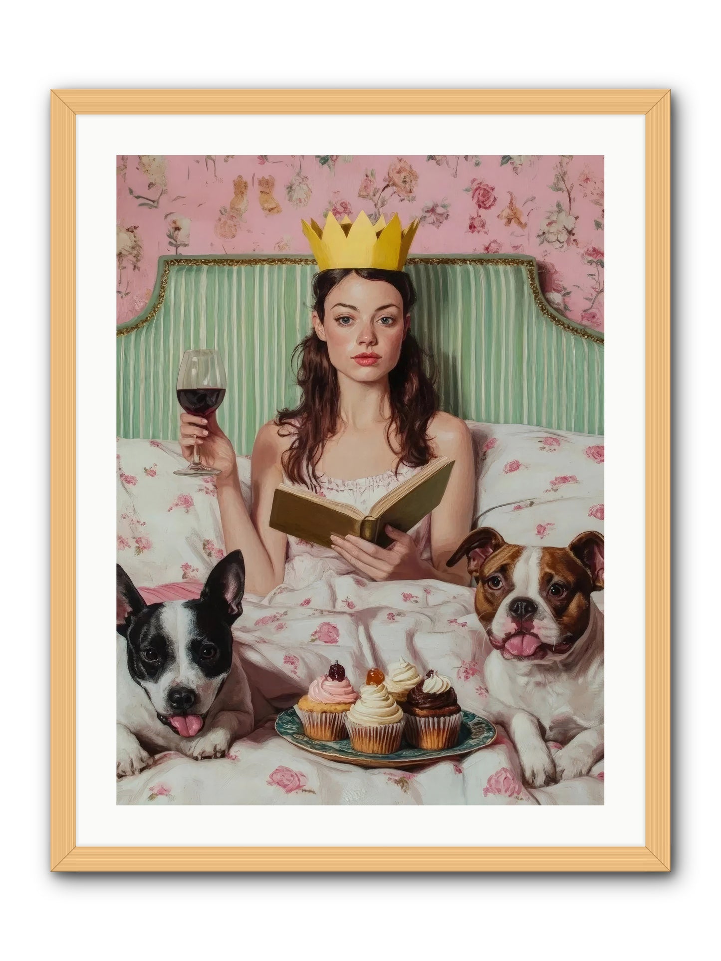 The Literary Feast -- Framed Print - Natural 24x32
