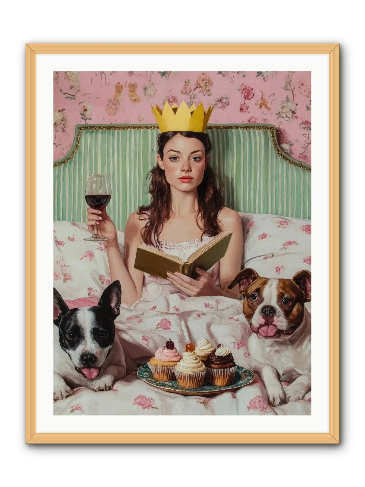 The Literary Feast -- Framed Print - Natural 30x40
