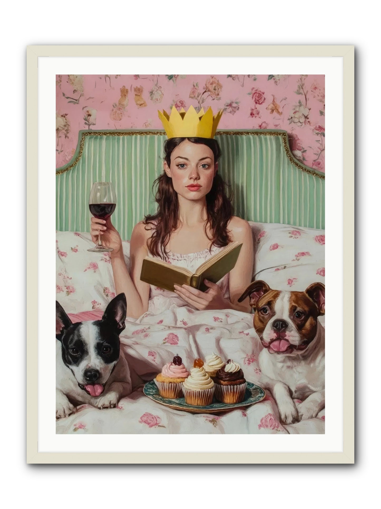 The Literary Feast -- Framed Print - White 30x40