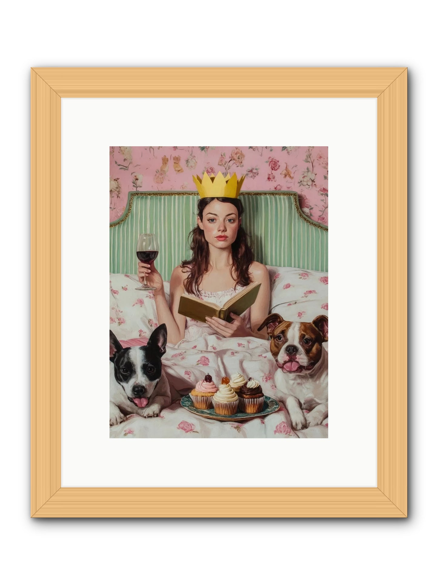 The Literary Feast -- Framed Print - Natural 9x12