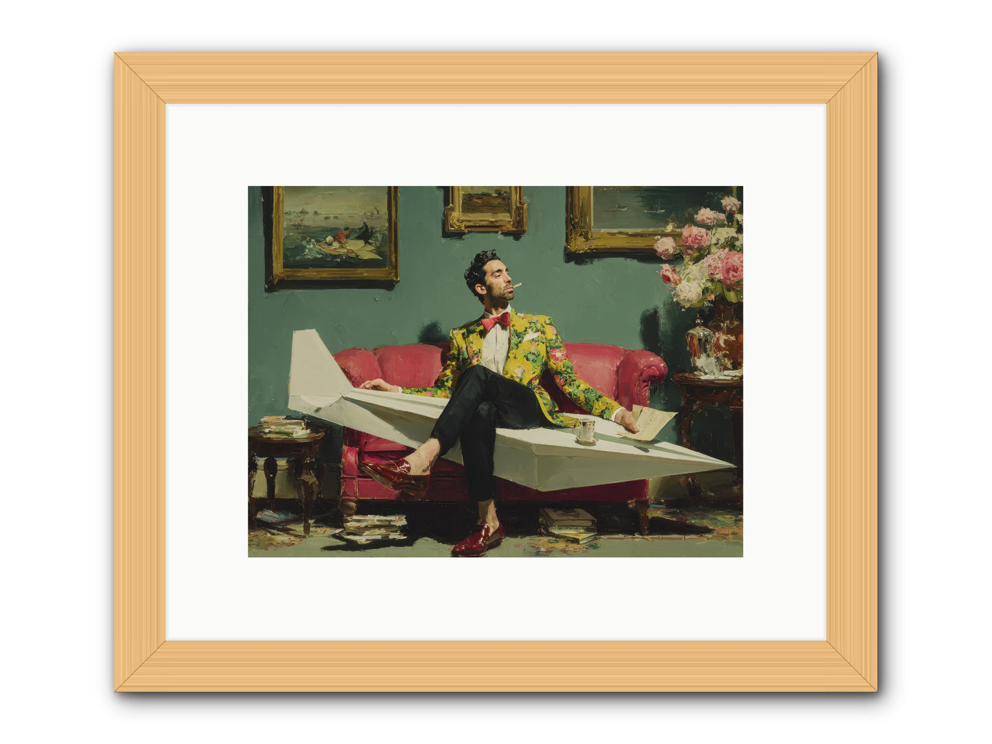 The Lost Passport Club -- Framed Print - Natural 12x9