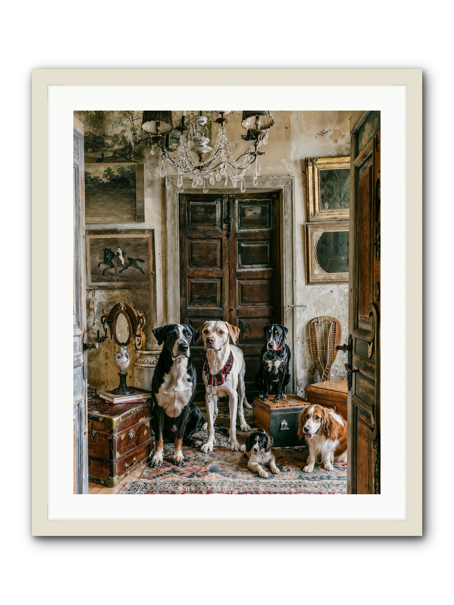 The Luxe Leash League -- Framed Print - White 24x30