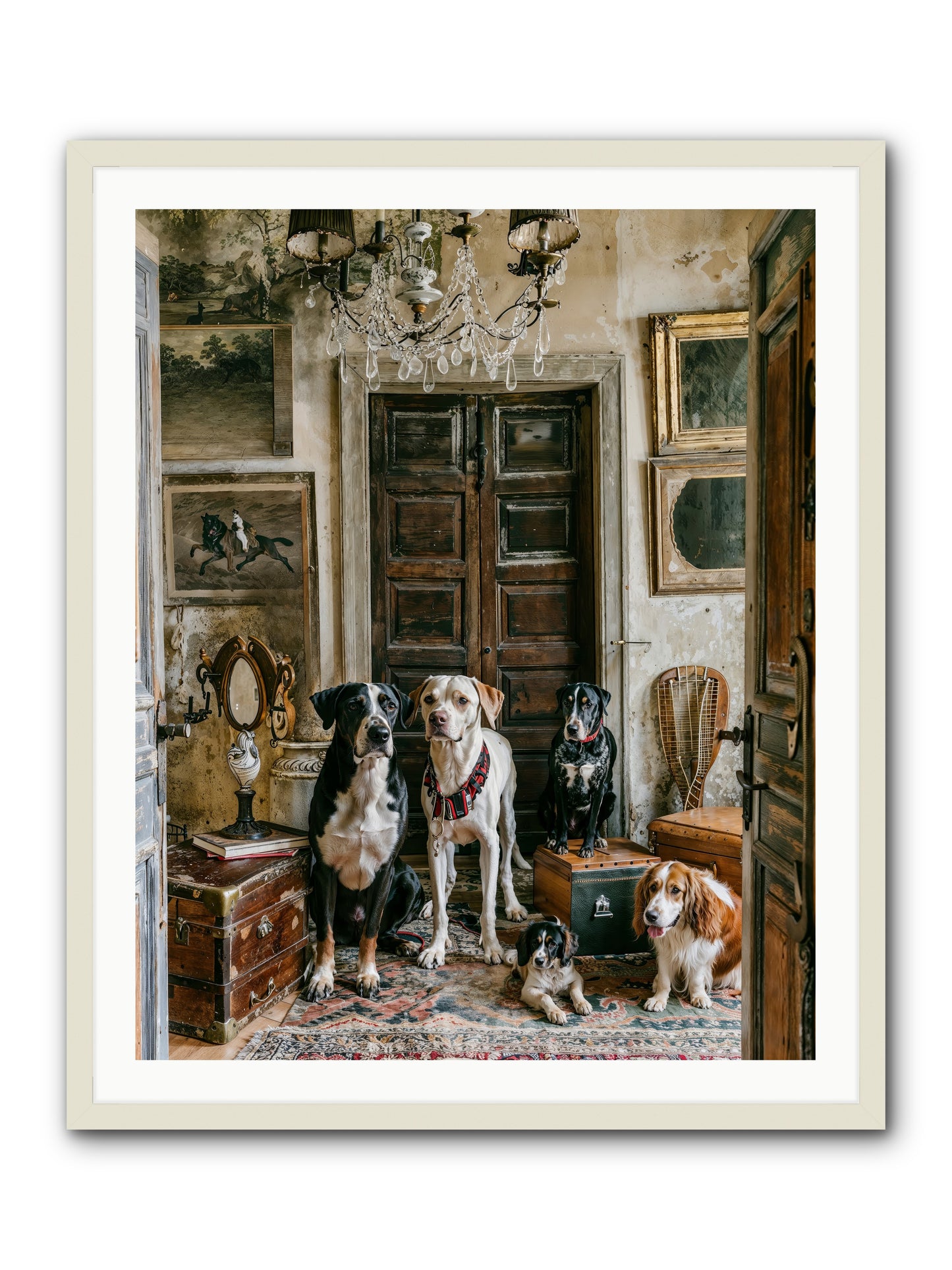 The Luxe Leash League -- Framed Print - White 32x40