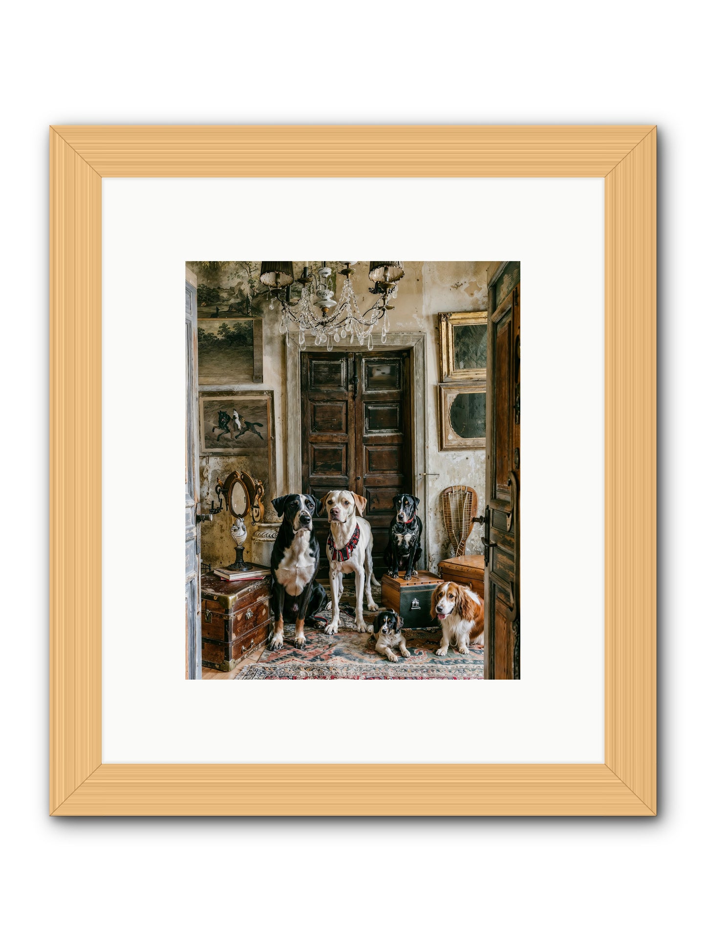 The Luxe Leash League -- Framed Print - Natural 8x10
