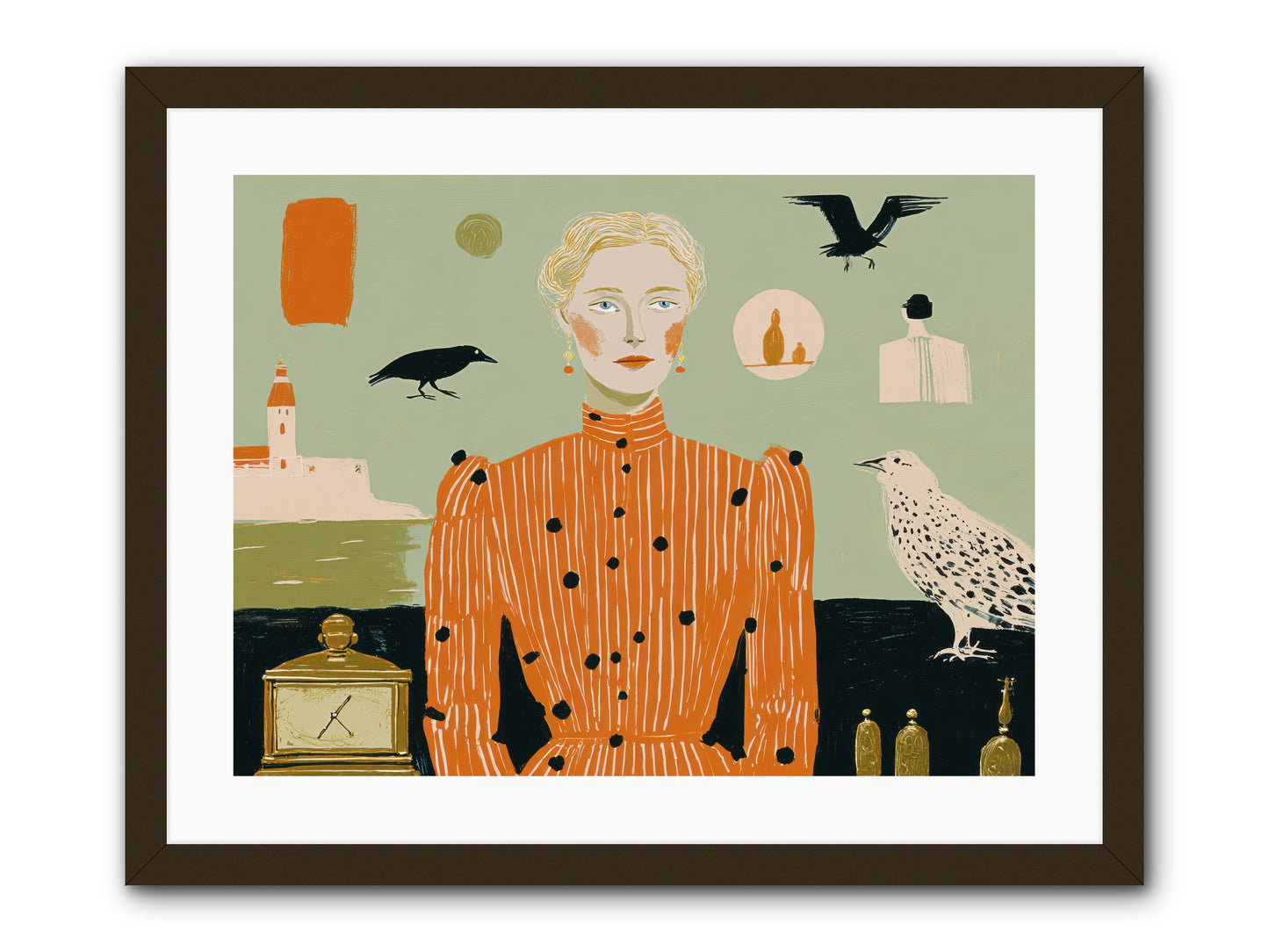 The Magpie's Treasury -- Framed Print - Black 24x18
