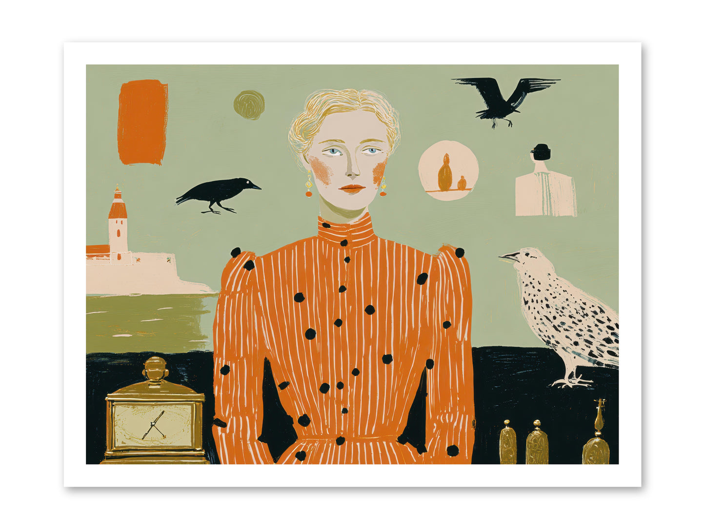 The Magpie's Treasury -- Loose Canvas Print 24x18