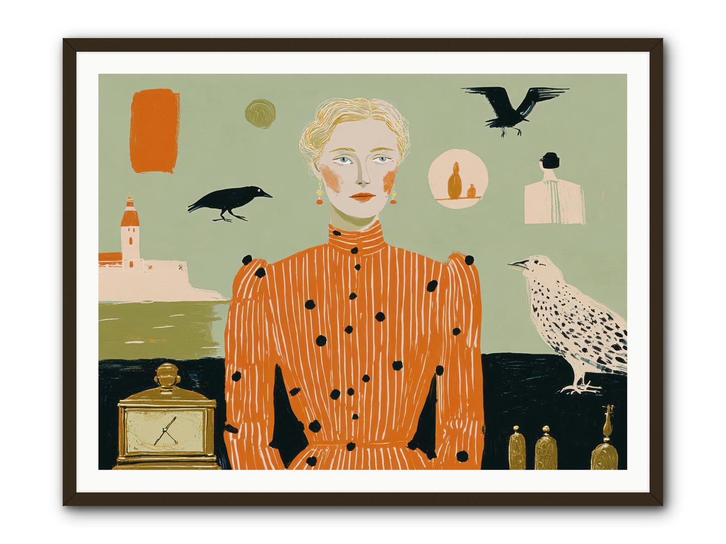 The Magpie's Treasury -- Framed Print - Black 48x36