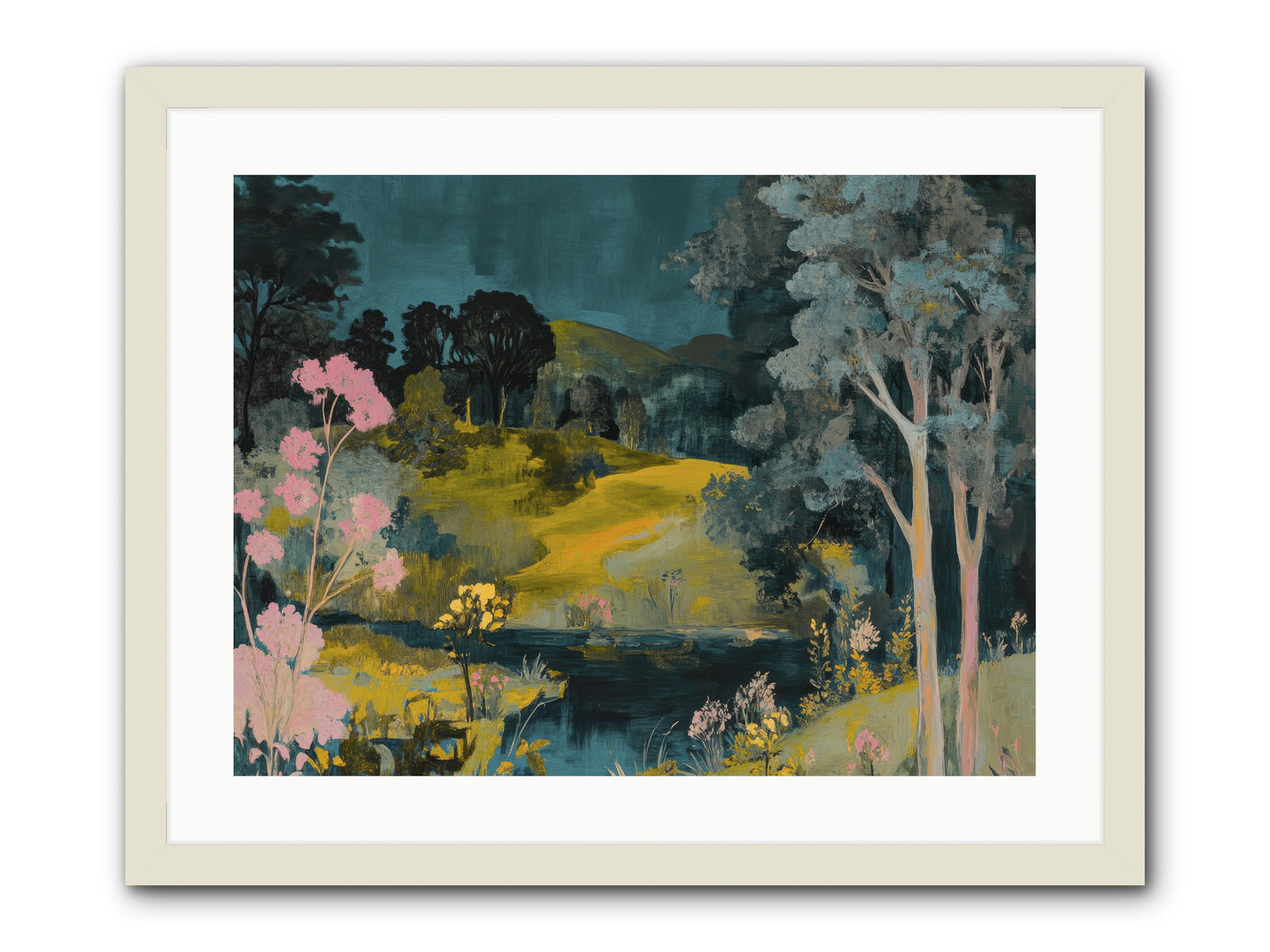 The Meadow Remembers -- Framed Print - White 24x18