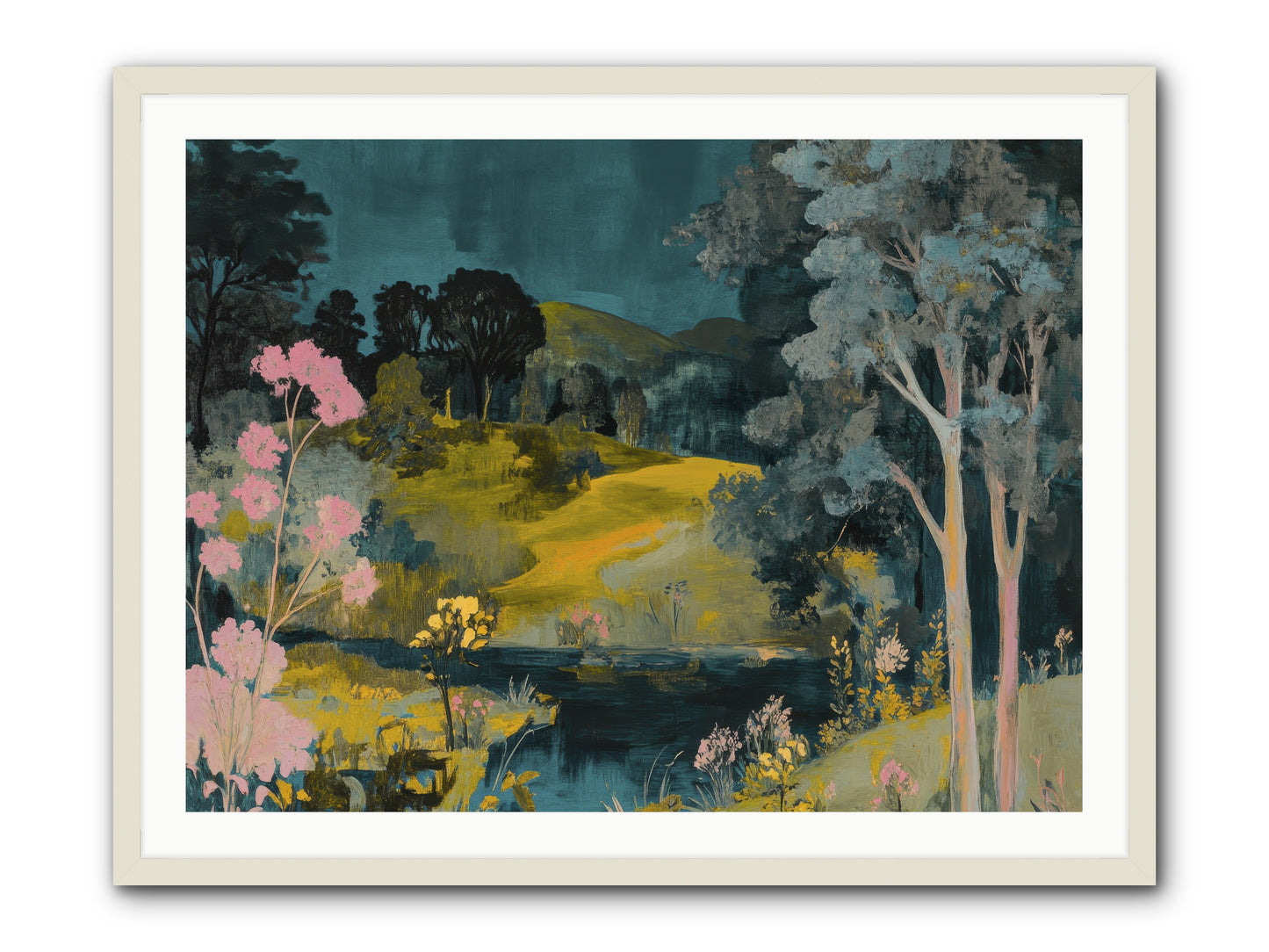 The Meadow Remembers -- Framed Print - White 40x30
