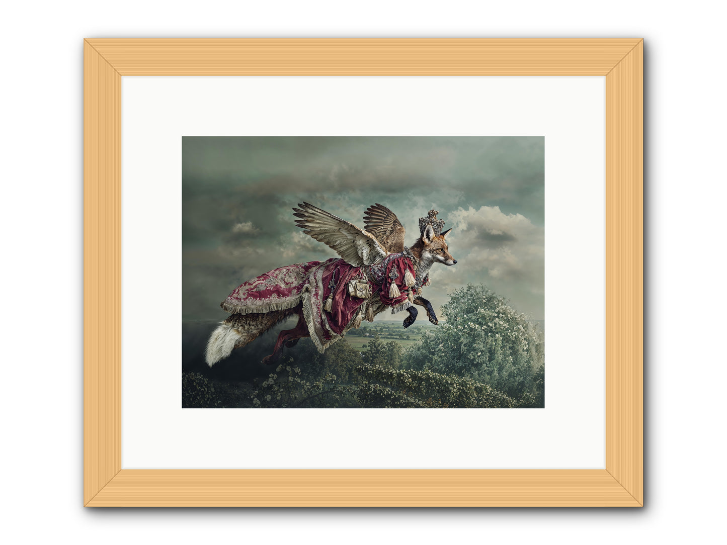 The Meadow Where You Waited -- Framed Print - Natural 12x9