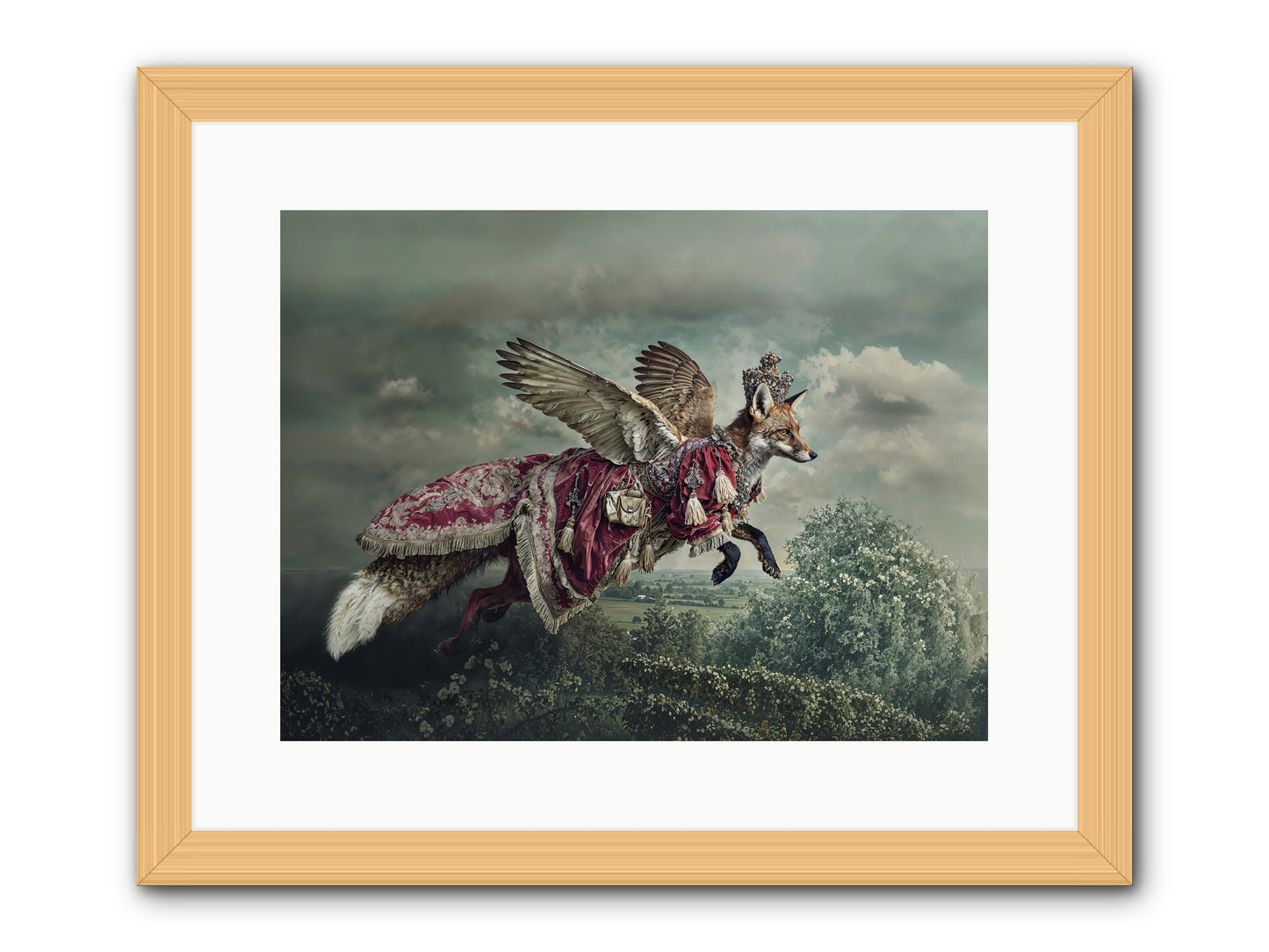 The Meadow Where You Waited -- Framed Print - Natural 16x12