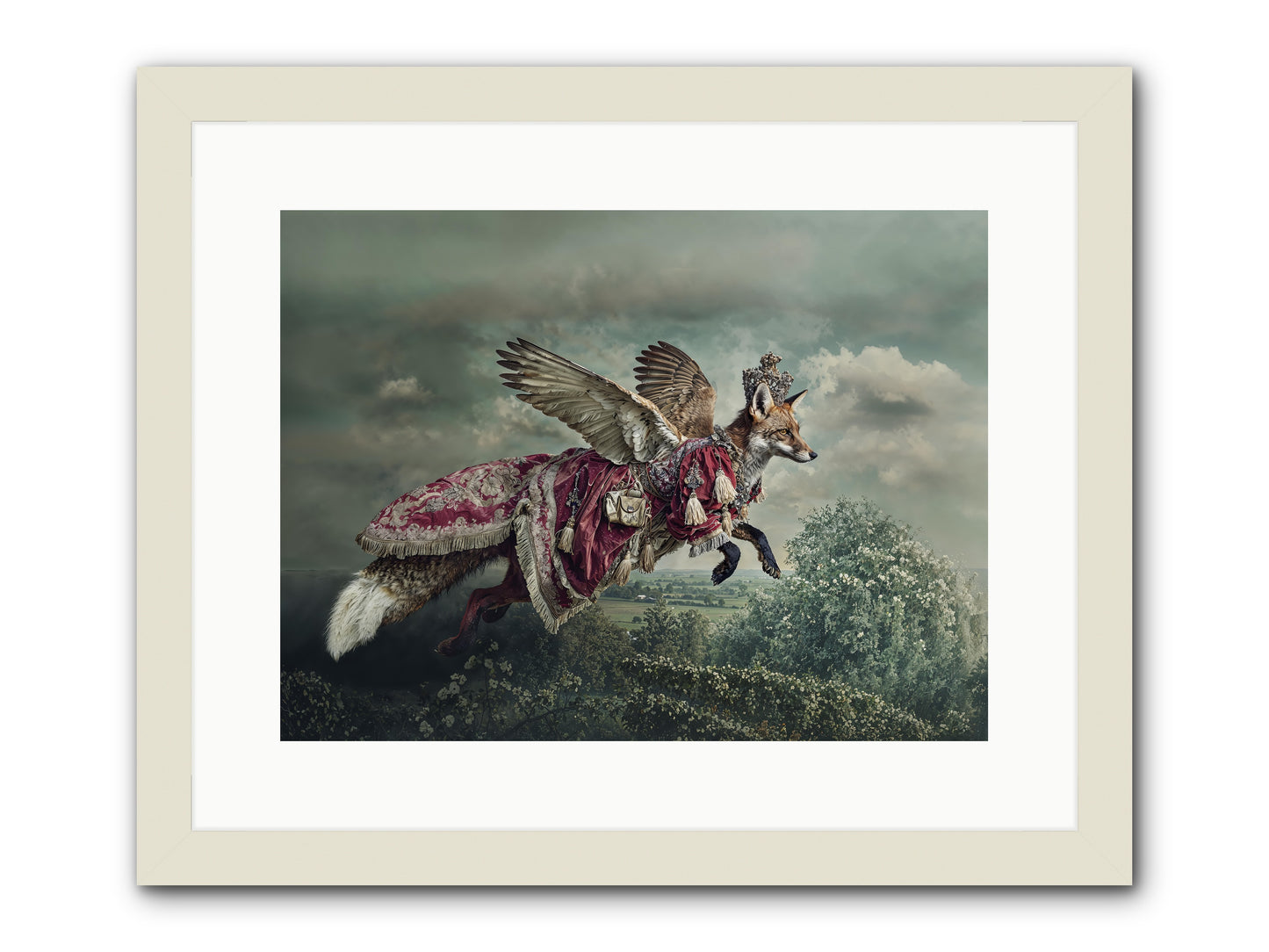 The Meadow Where You Waited -- Framed Print - White 16x12