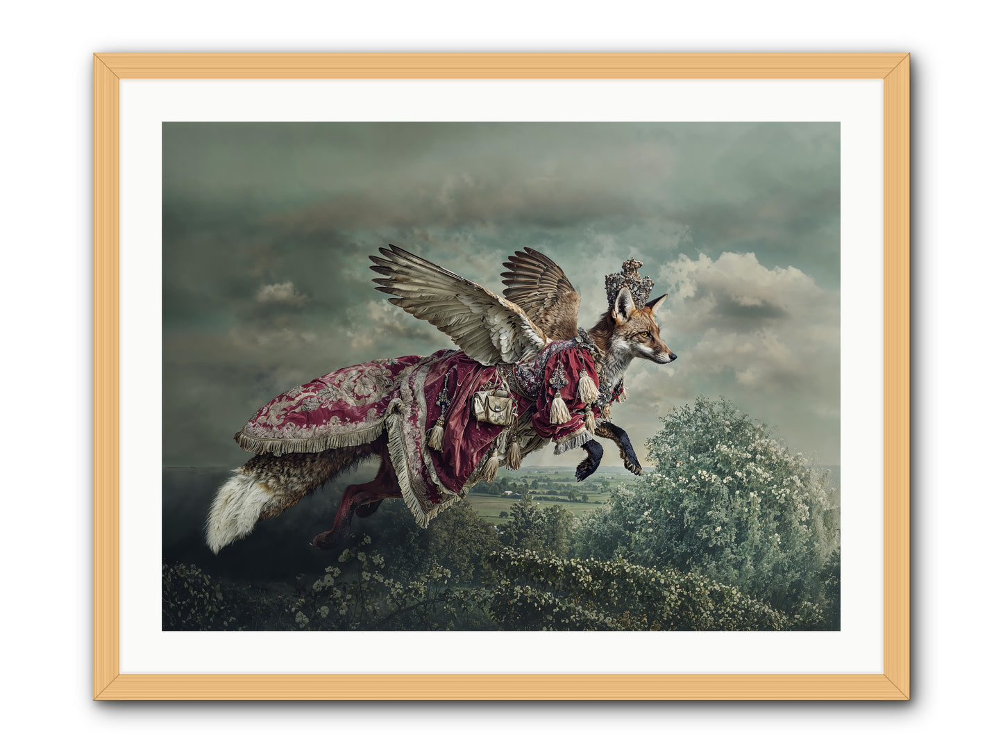 The Meadow Where You Waited -- Framed Print - Natural 32x24
