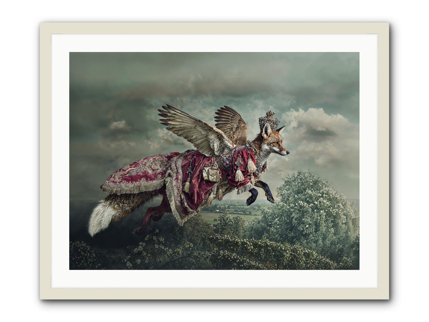 The Meadow Where You Waited -- Framed Print - White 32x24