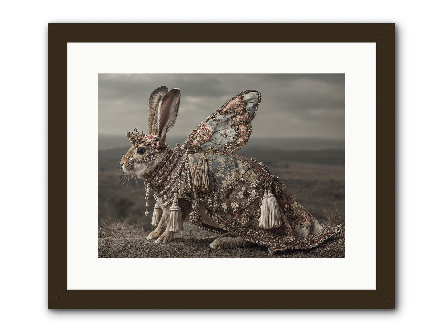 The Meadow at Nightfall -- Framed Print - Black 16x12