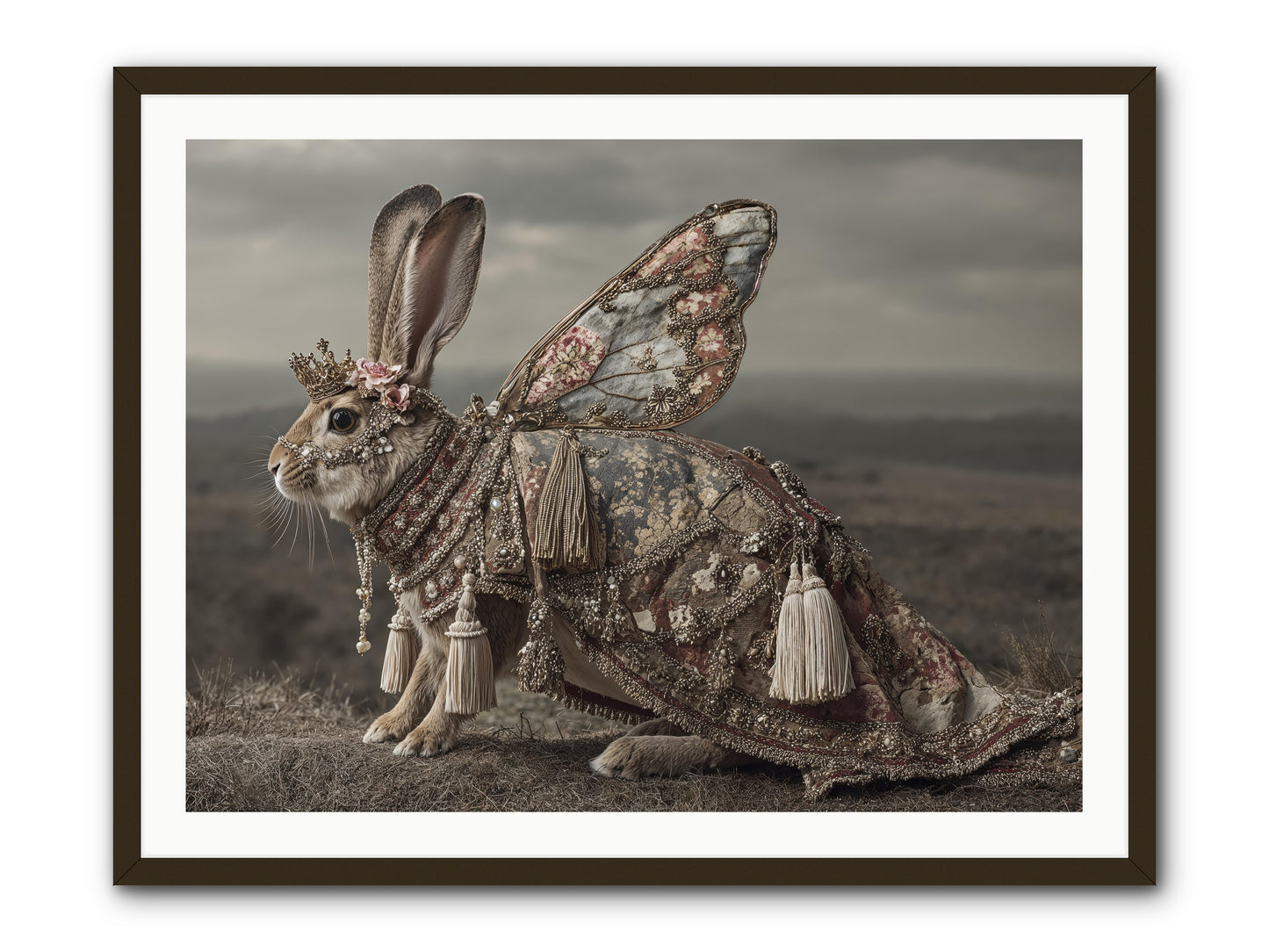 The Meadow at Nightfall -- Framed Print - Black 40x30