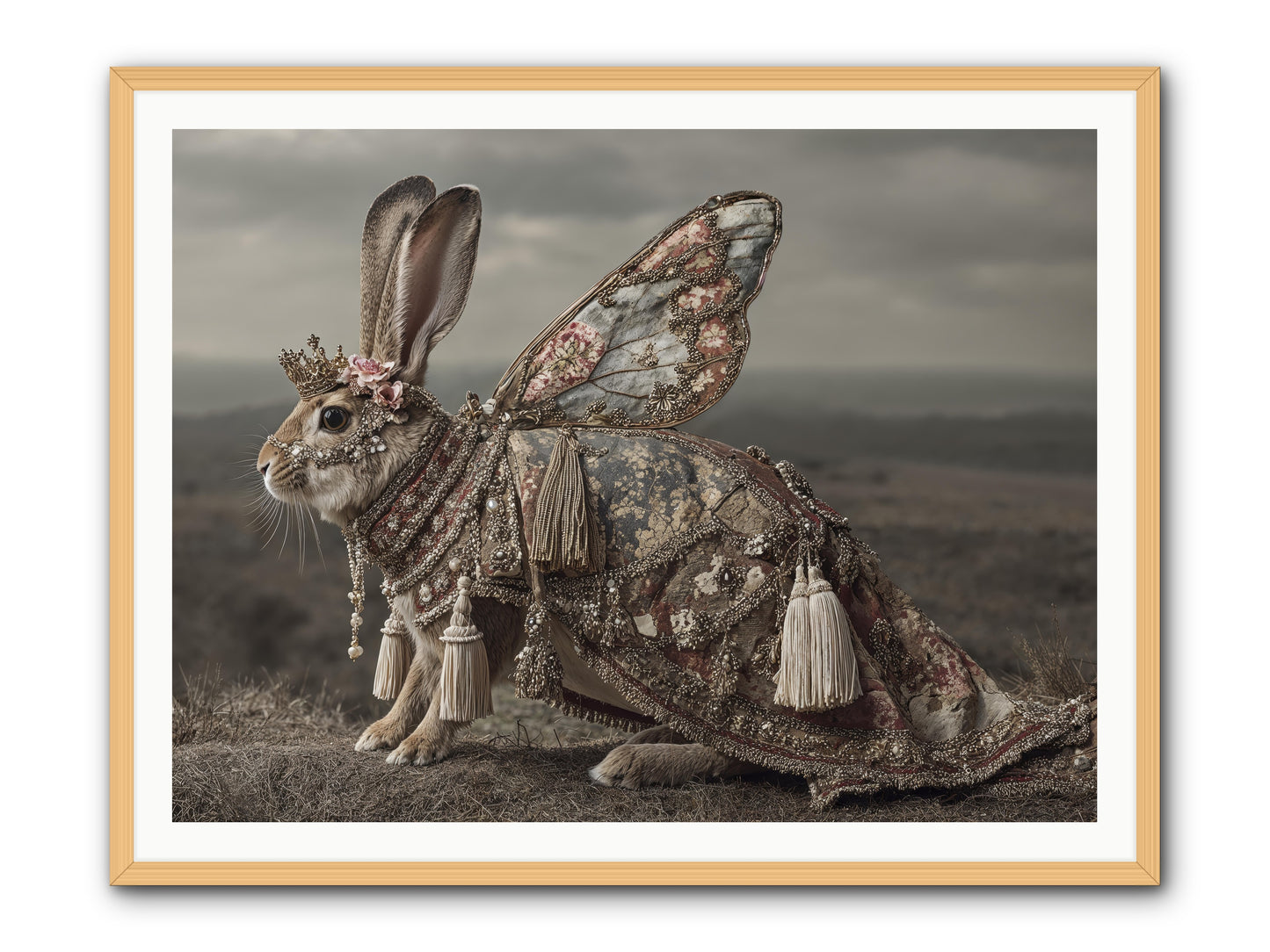 The Meadow at Nightfall -- Framed Print - Natural 48x36