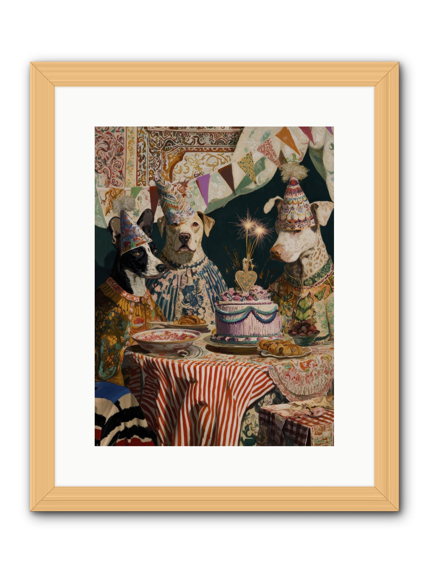 The Merry Gathering -- Framed Print - Natural 12x16