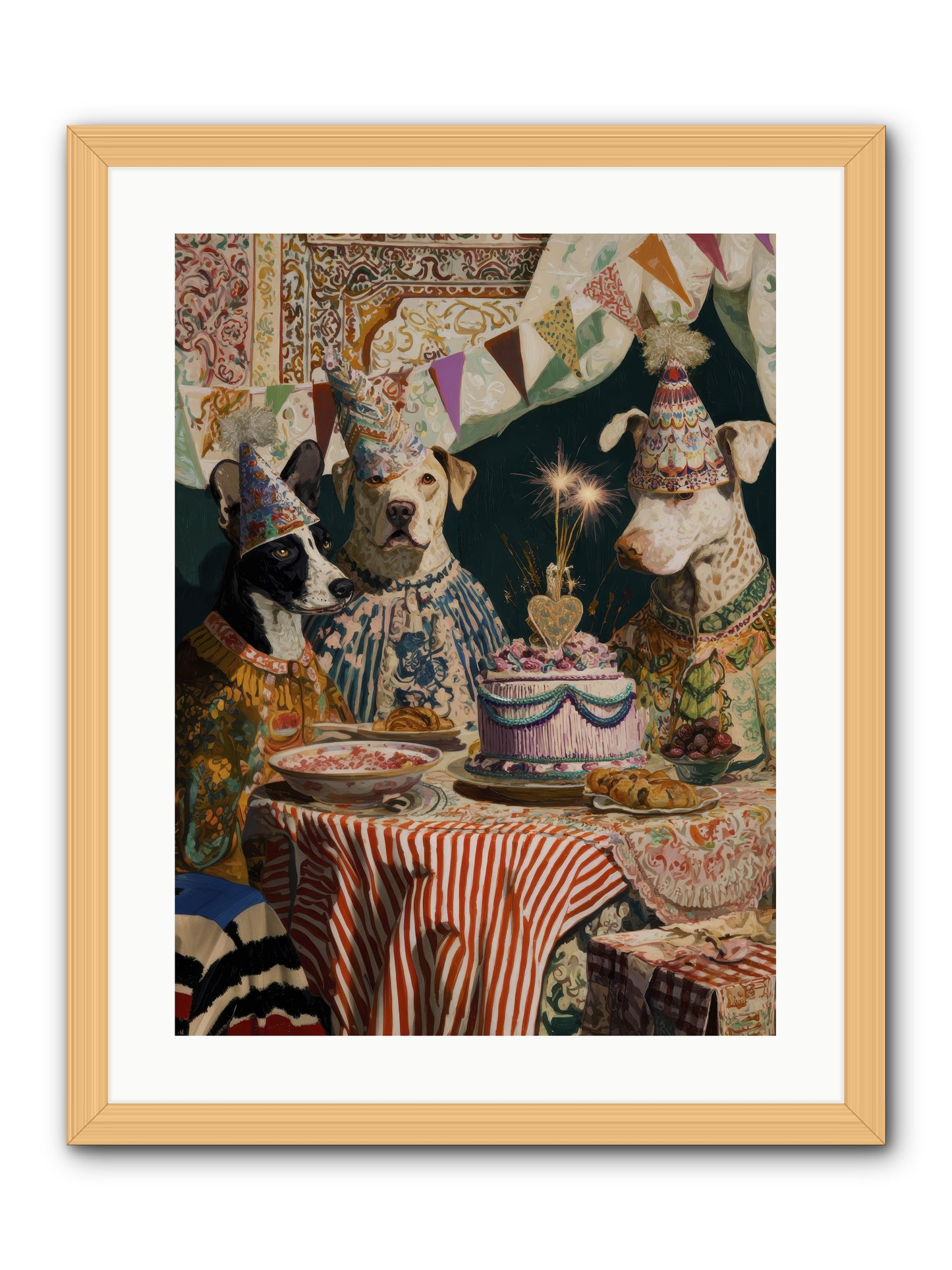 The Merry Gathering -- Framed Print - Natural 18x24
