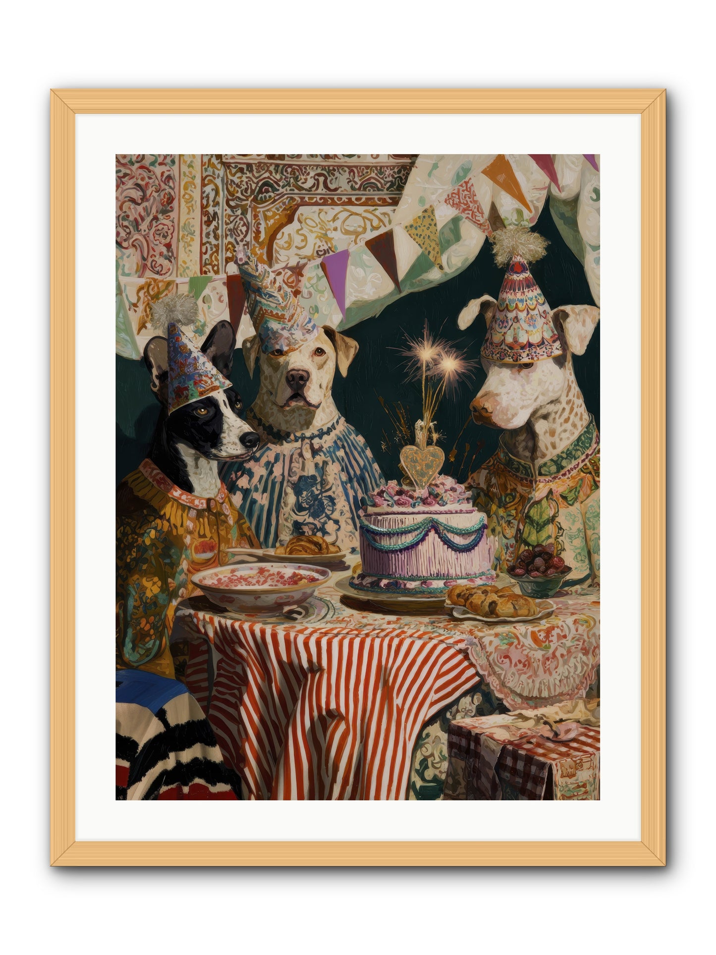 The Merry Gathering -- Framed Print - Natural 24x32