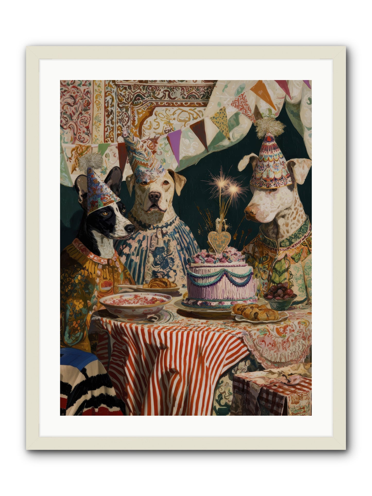 The Merry Gathering -- Framed Print - White 24x32