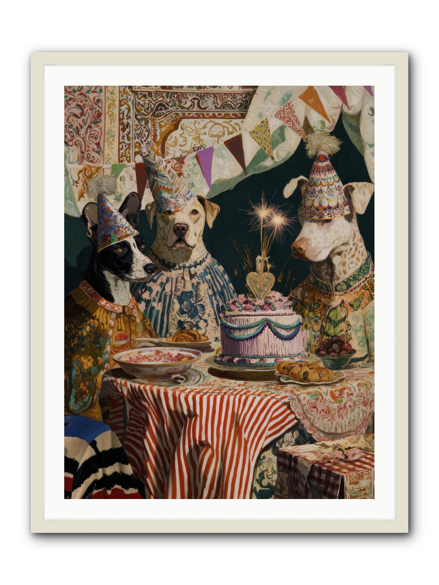 The Merry Gathering -- Framed Print - White 30x40
