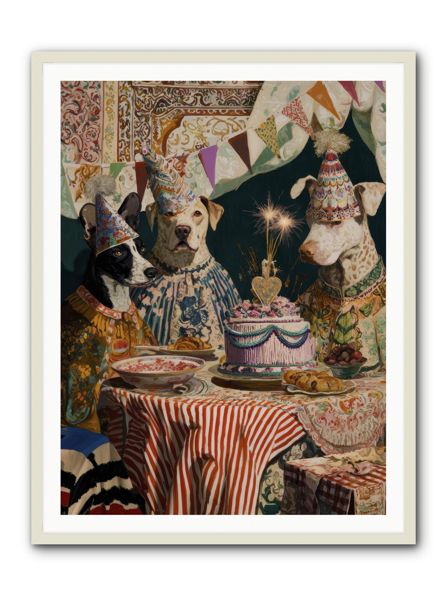 The Merry Gathering -- Framed Print - White 36x48