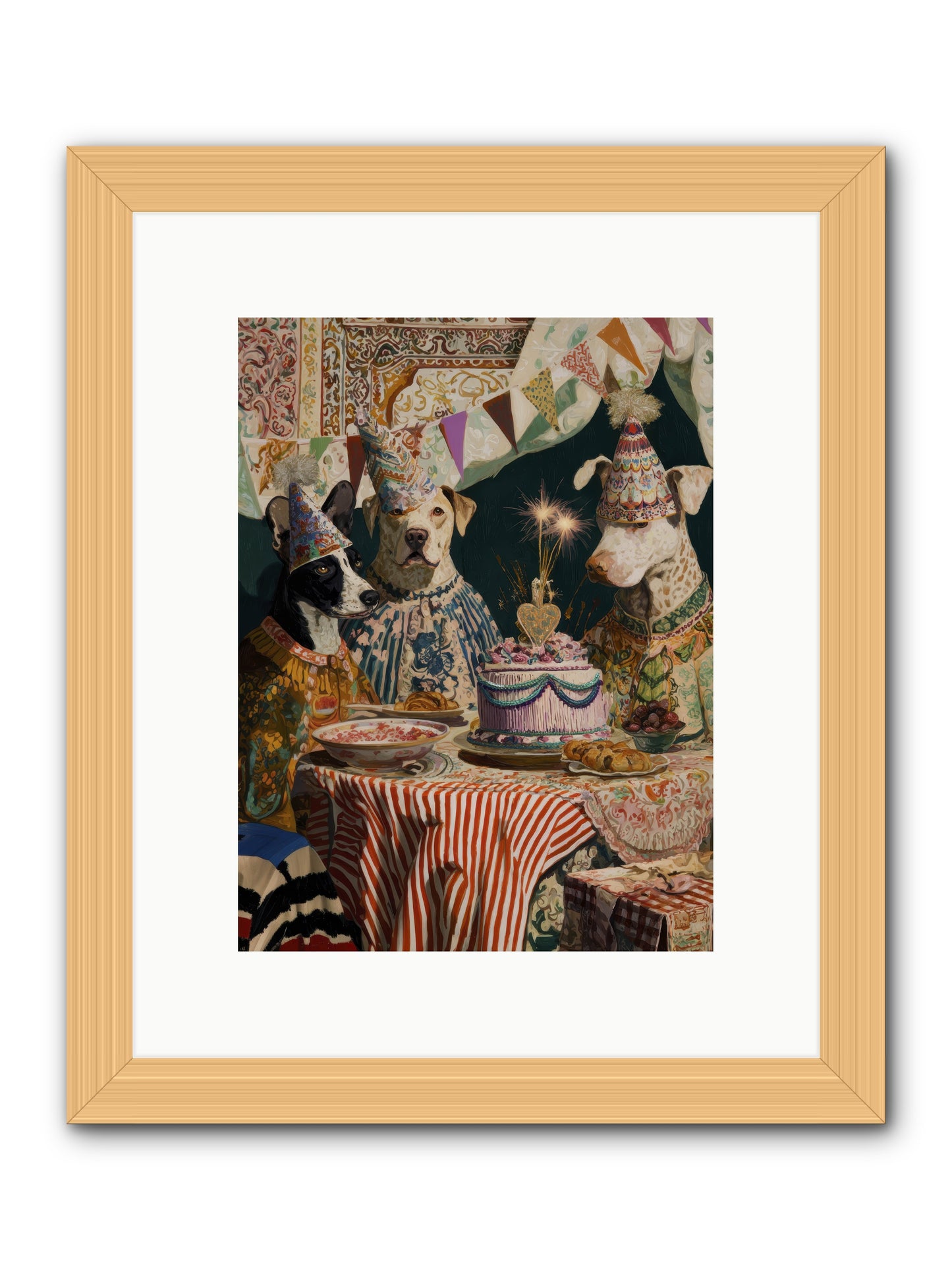 The Merry Gathering -- Framed Print - Natural 9x12