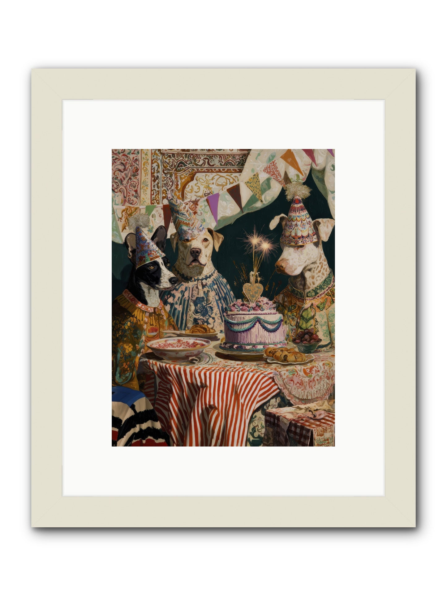 The Merry Gathering -- Framed Print - White 9x12
