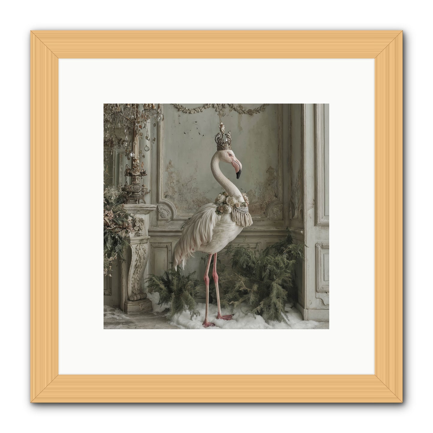 The Merry Mischief Of Snow -- Framed Print - Natural 10x10