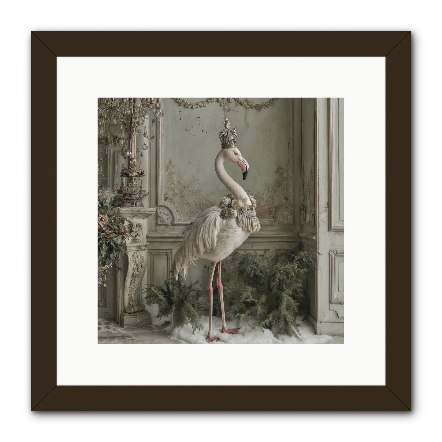 The Merry Mischief Of Snow -- Framed Print - Black 12x12