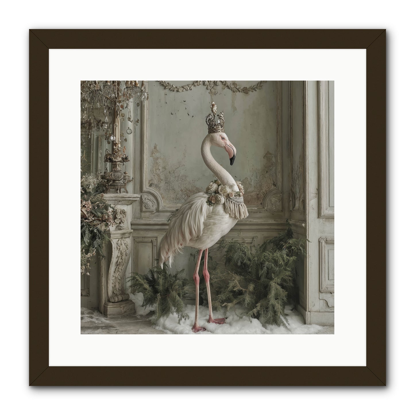 The Merry Mischief Of Snow -- Framed Print - Black 16x16