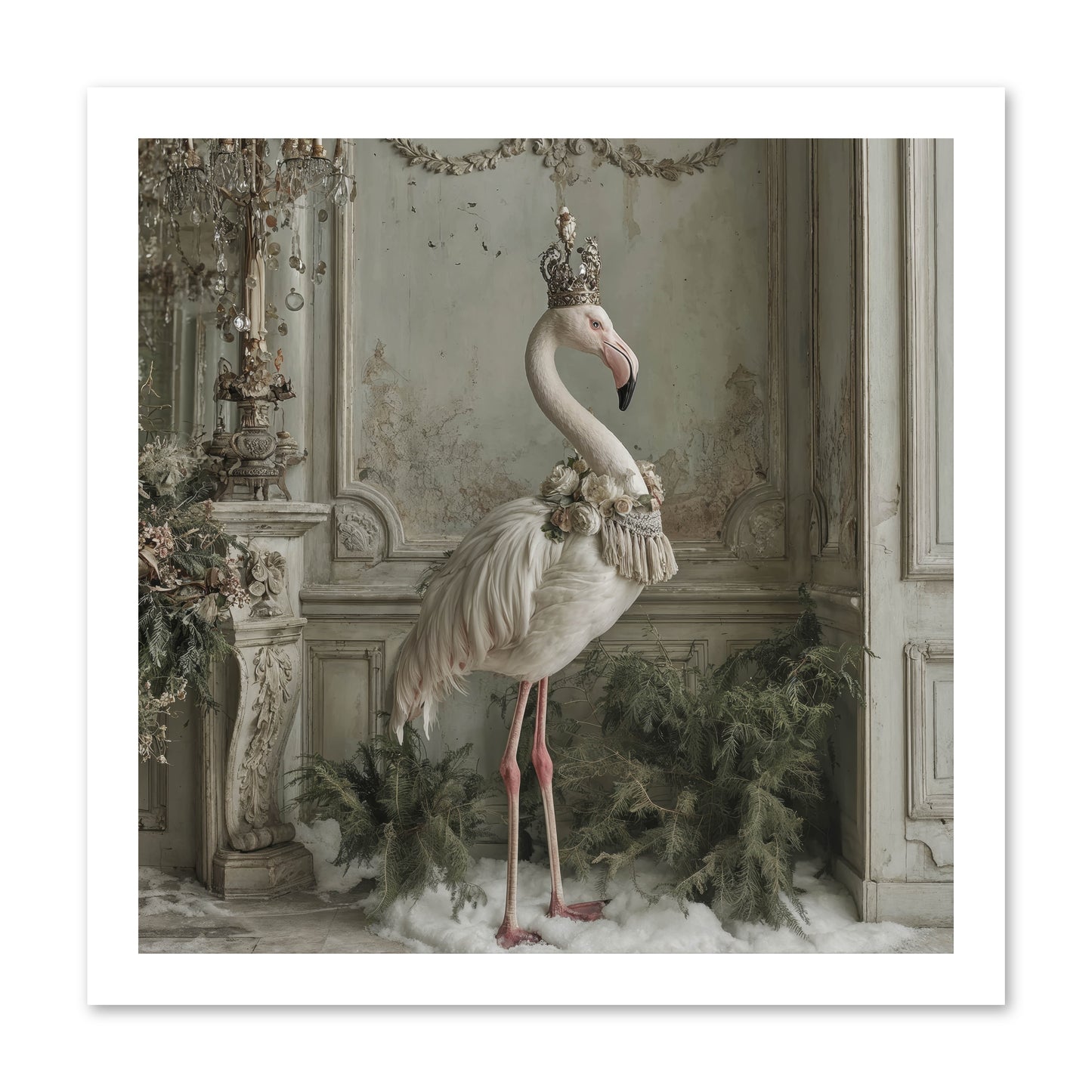 The Merry Mischief Of Snow -- Loose Canvas Print 16x16