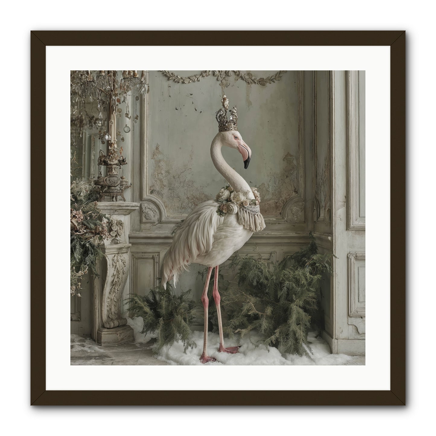 The Merry Mischief Of Snow -- Framed Print - Black 24x24