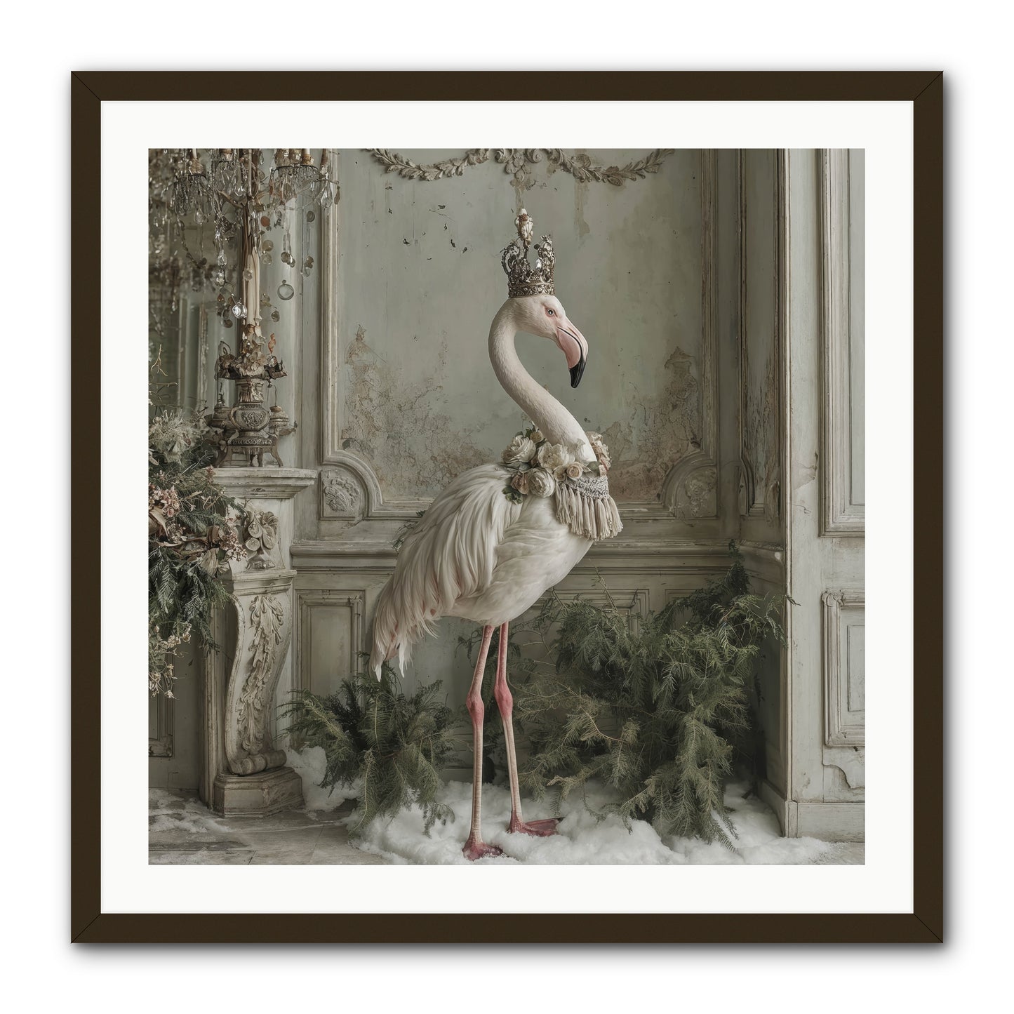 The Merry Mischief Of Snow -- Framed Print - Black 30x30