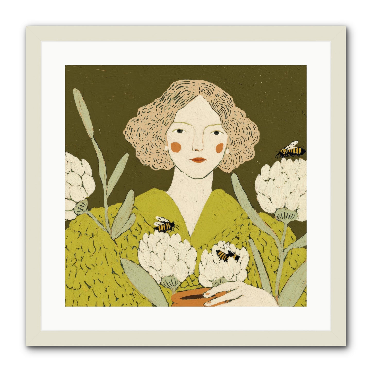 The Message -- Framed Print - White 20x20