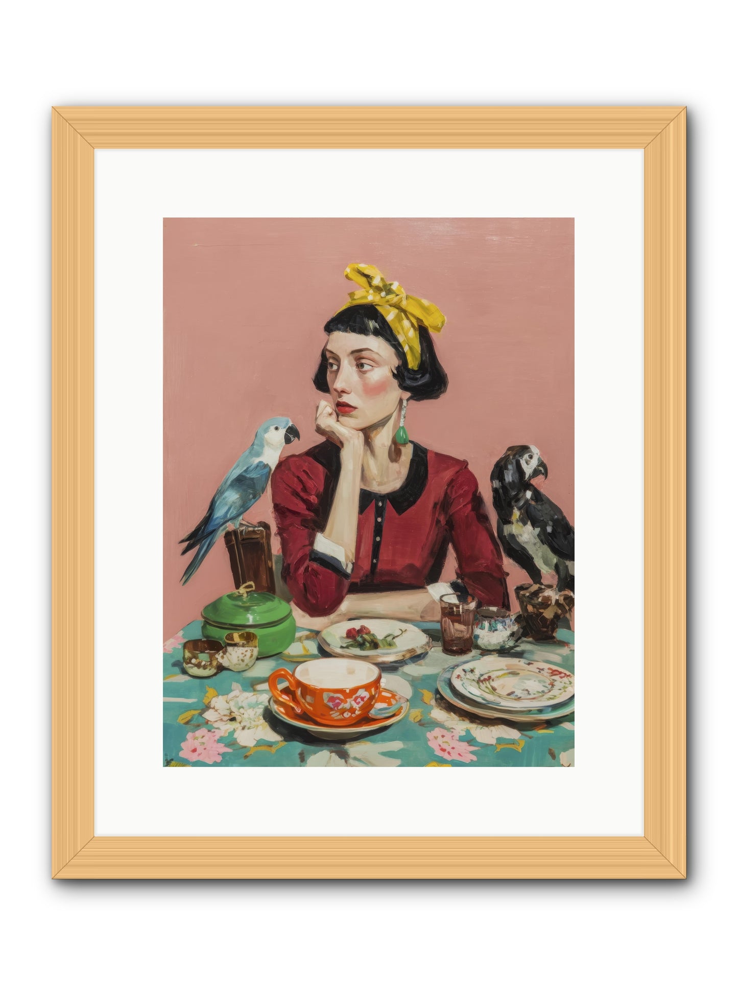 The Naturalist's Evening Ritual -- Framed Print - Natural 12x16