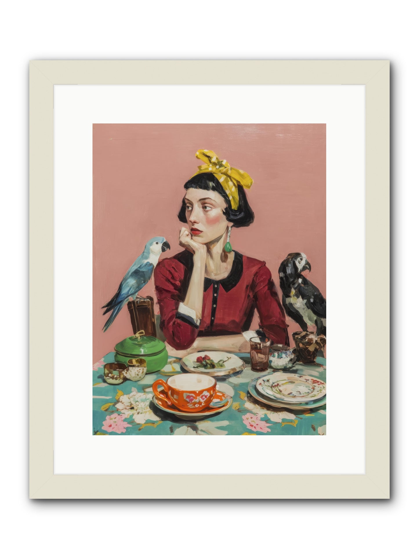 The Naturalist's Evening Ritual -- Framed Print - White 12x16