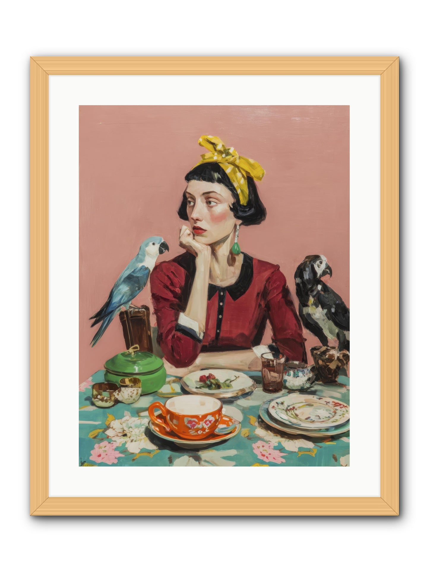 The Naturalist's Evening Ritual -- Framed Print - Natural 18x24